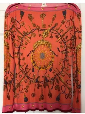 Authentic Hermes Les Cles Long Sleeve Top EUC